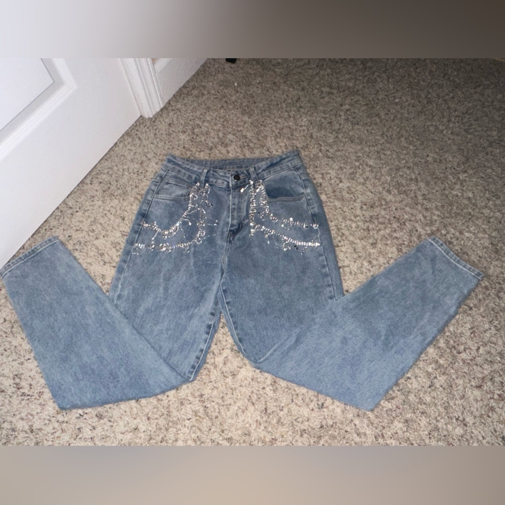 Dazzling jeans Windsor blue boyfriend skinny jeans size 7 diamond dazzling✨